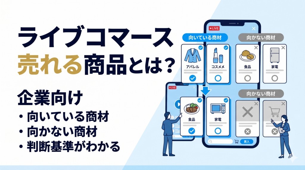 ライブコマースで売れる商品とは 企業向け 向いている商材と向かない商材を解説するサムネイル画像