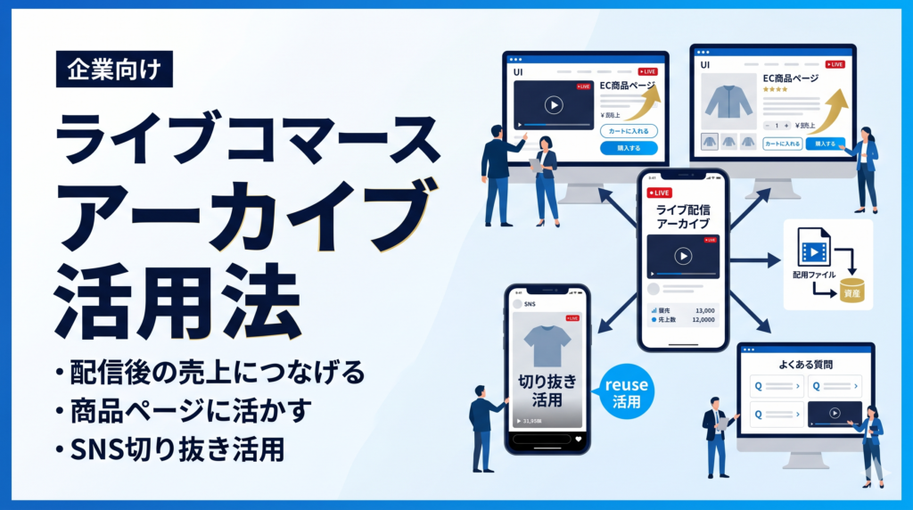 ライブコマースのアーカイブ活用法 企業向け 配信後の売上につなげる方法を解説するサムネイル画像