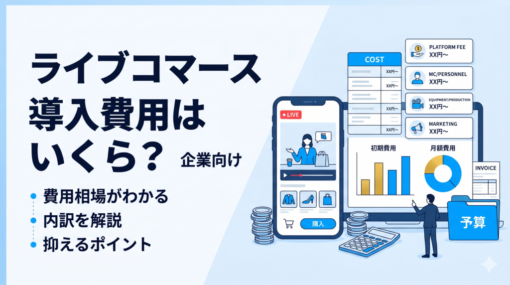 ライブコマースの導入費用はいくら 企業向け 費用相場と内訳を解説するサムネイル画像