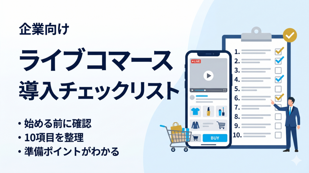 ライブコマース導入チェックリスト 企業向け 始める前に確認すべき10項目を解説するサムネイル画像