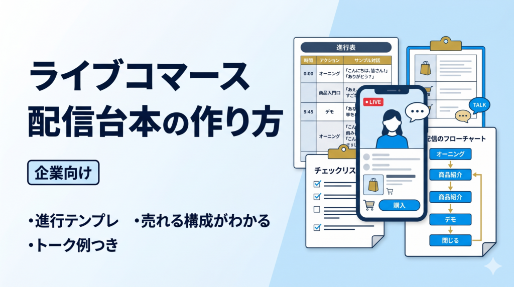ライブコマースの配信台本の作り方 企業向け 売れる構成と進行テンプレを解説するサムネイル画像
