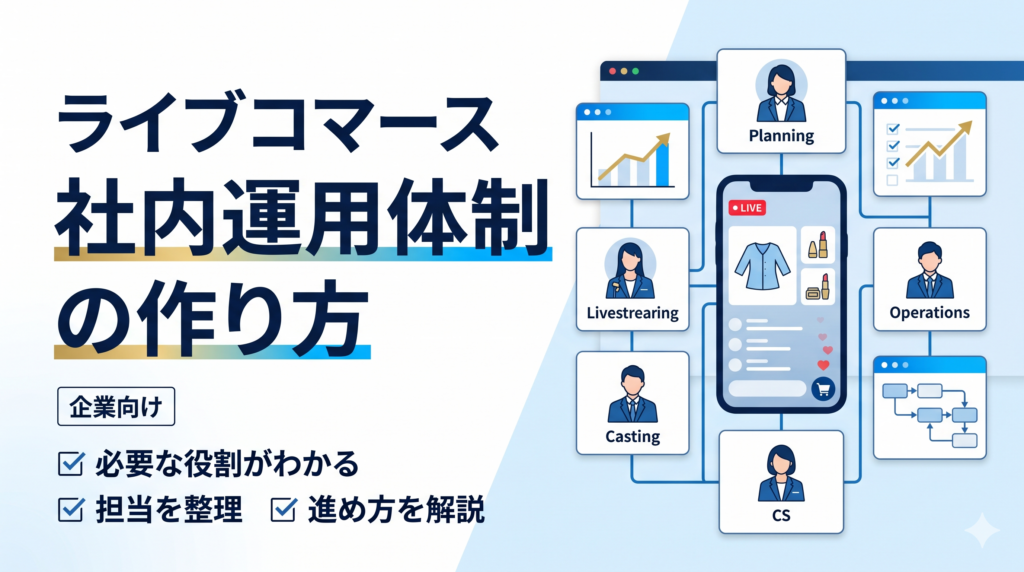 ライブコマースの社内運用体制の作り方 企業向け 必要な役割と担当を解説するサムネイル画像